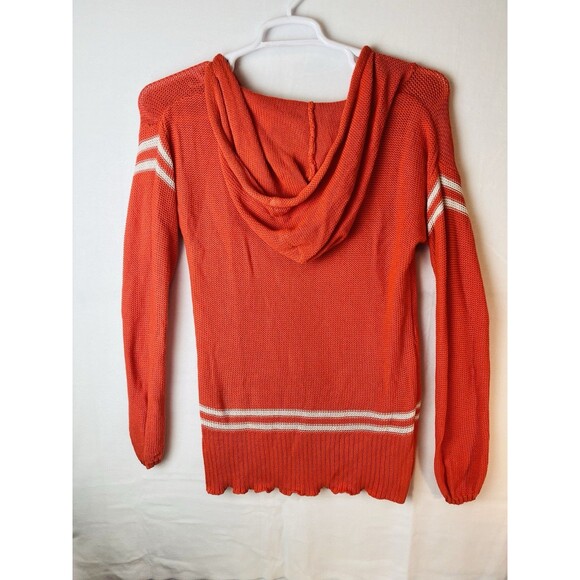 Mossimo Hoodie Knit Orange Sweater Size Med Long Sleeve Pullover - Picture 4 of 7